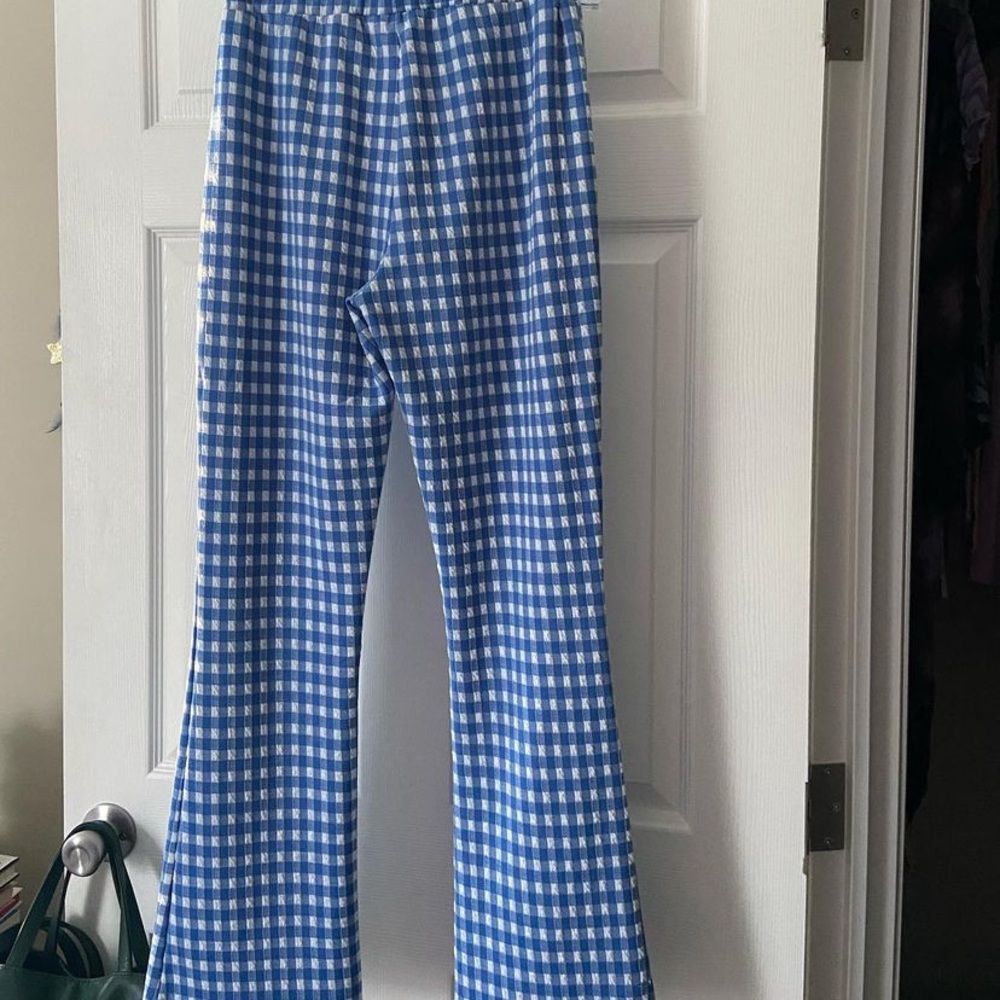 Urban Outfitters Blue Gingham Flares